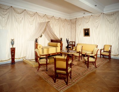 View of the room of Emperor Napoleon I at the castle of Malmaison, at Rueil Malmaison by French School