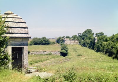 View of the ruined fortifications built by Richelieu by French School