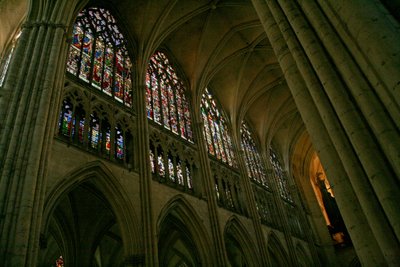 View of the south side of the nave by French School