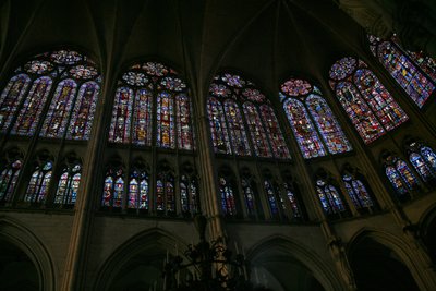View of the south side of the nave by French School