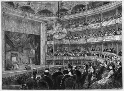 View of the theatre hall of the Odeon, newly restored. Paris by French School