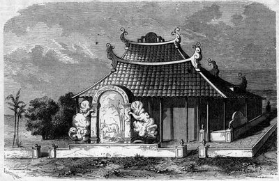 View of the tomb of Georges Pierre Pigneau de Behaine (1741-1799), Bishop of Adran. Saigon, Cochinchina by French School