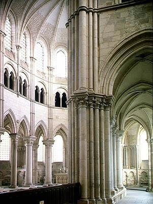 View of the transept and part of the ambulatory, 1120-50 by French School