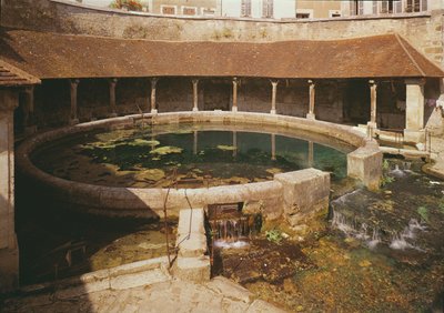 View of the wash-house constructed around the Fosse Dionne by French School
