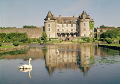 View of the west facade of the chateau by French School