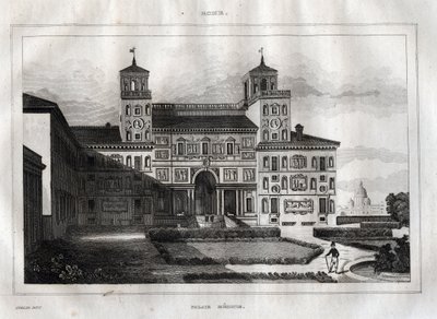 Villa Medici Rome - Villa Medicis - Engraving from 