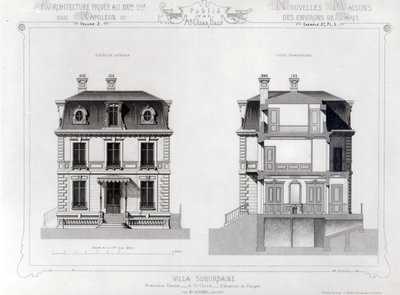 Villa Suburbaine, Premier Chasse at St. Cloud, from Architecture Privee au C19th by French School