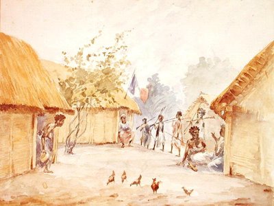 Village in Madagascar at the time of its conquest by France in 1895-96 by French School