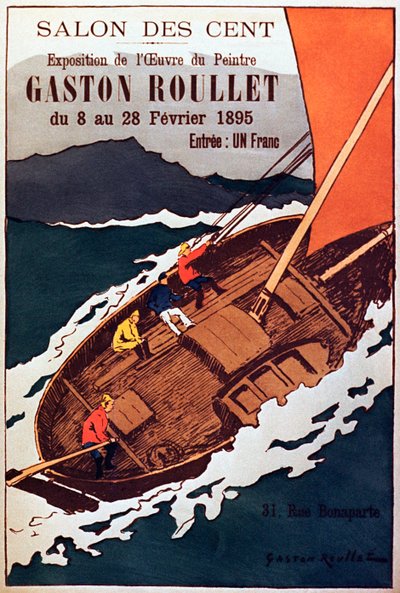 Vintage Poster for Painting Gallery Exhibition by Gaston Roulette by French School