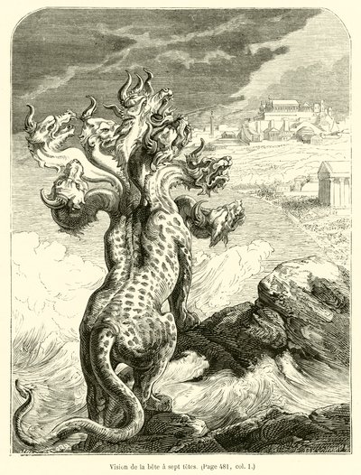Vision of the Beast with Seven Heads by French School