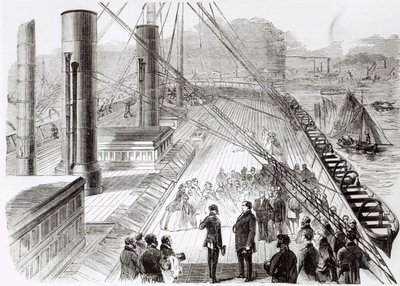 Visit of Prince Napoleon to the Great Eastern at Southampton on 18th October, 1859, illustration from Le Monde Illustre, 5th November, 1859 by French School