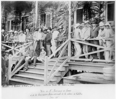 Visit of Vicomte Ferdinand de Lesseps (1805-94) and the International Commission for the Bulebra Section of the Panama Canal, 1886 by French School