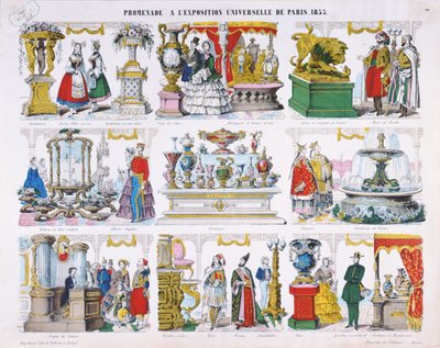 Visitors to the Exposition Universelle in 1855 by French School