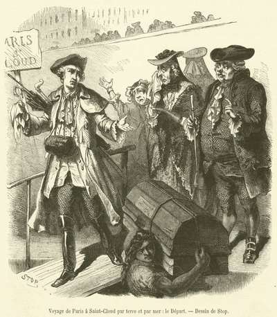 Journey from Paris to Saint-Cloud by land and sea, the Departure by French School