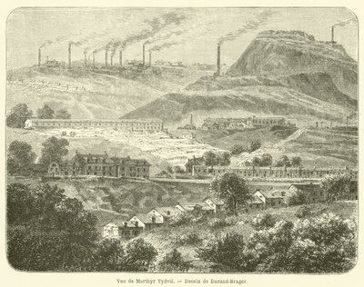 View of Merthyr Tydvil (engraving) by French School