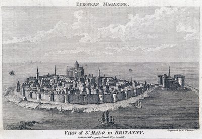 View of St Malo - Engraving by Thomas by French School