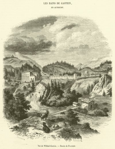 View of Wilbad-Gastein by French School