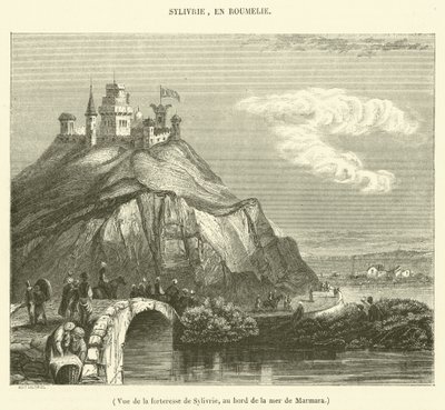 View of the Fortress of Silivri on the Marmara Sea (engraving) by French School