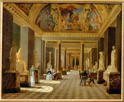 View of the Seasons Room at the Louvre by French School