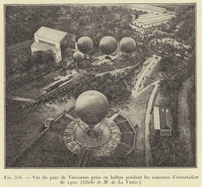 View of the Vincennes Park Taken from a Balloon During the Aerostation Competitions of 1900 by French School
