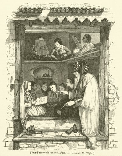 View of a Moorish school in Algiers by French School