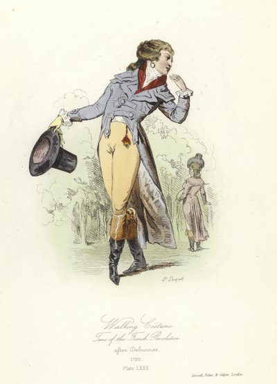 Walking Costume, Time of the French Revolution by French School