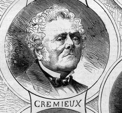 War of 1870 - Government of the National Defense: portrait of Adolphe Cremieux, member of the provisional government of 1870. Engraving in Le Monde Illustré n°706 of October 22 by French School