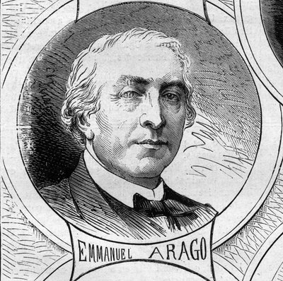 War of 1870 - Government of the National Defense: portrait of Emmanuel Arago (1812-1896), member of the provisional government of 1870. Engraving in 