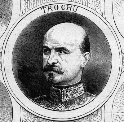War of 1870 - Government of the National Defense: portrait of General Louis Jules Trochu, president of the provisional government of 1870. Engraving in Le Monde Illustré n°706 of October 22 by French School