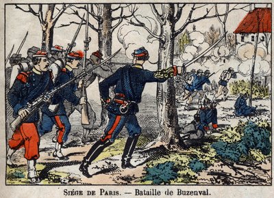 War of 1870 between France and Prussia: Battle of Buzenval in the Paris region on 19/01/1871. by French School