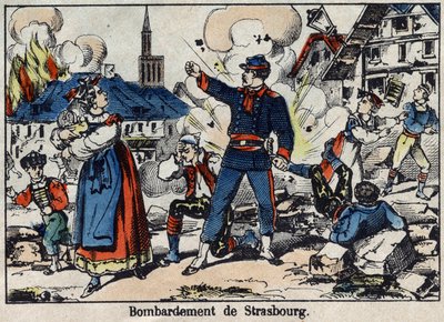 War of 1870 between France and Prussia: Siege and bombing of Strasbourg by French School