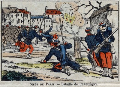 War of 1870 between France and Prussia: the Battle of Champigny or the Battle of Villiers from 30/11 to 02/12/1870 by French School