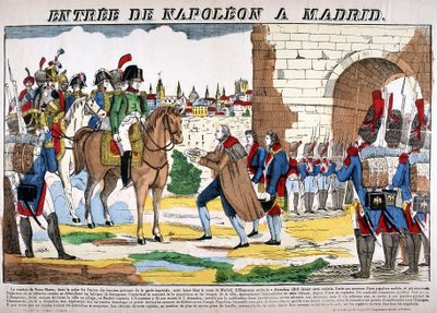 War of the Peninsula (1807-1814) - The entry of Napoleon I to Madrid on 2/12/1808. Picture of Epinal by French School