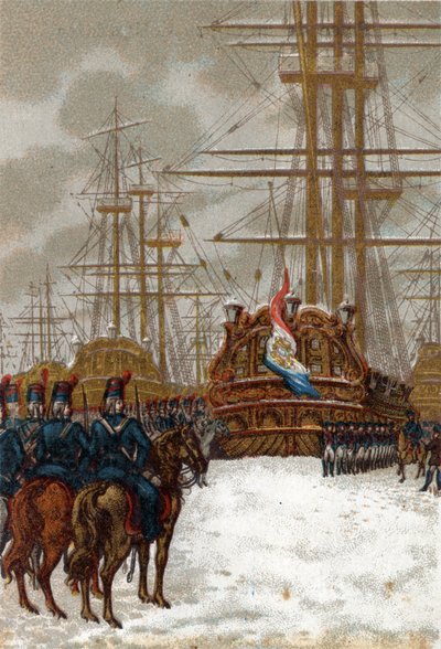Wars of the French Revolution: Capture of the Dutch fleet at the Helder in Holland (late December 1794-beginning January 1795) by French School