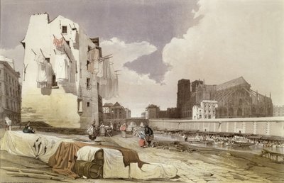 Washerwomen at the Lavoirs at the Quai Montebello by French School