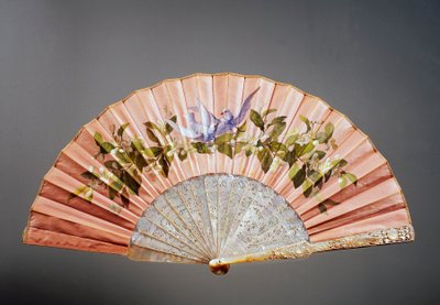 Wedding Hand Fan Depicting Doves on Branch, Created by Felix Alexandre, Paris by French School