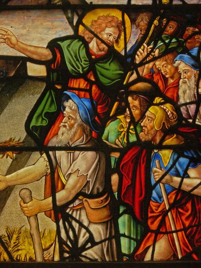 Window Charnier-10 Depicting Manna from Heaven; Christ and the Host by French School