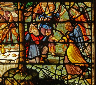 Window Charnier-13 Depicting Abraham Being Visited by Three Angels by French School