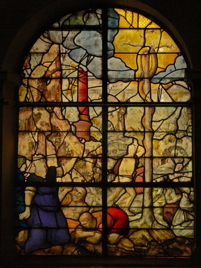 Window Charnier-5 depicting Moses and the brazen serpent by French School