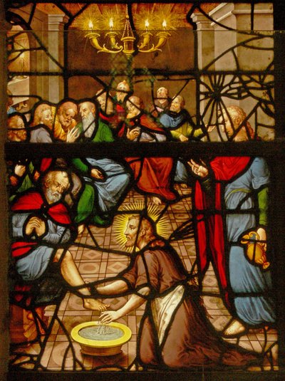 Window Charnier-7 depicting Christ washes His disciples