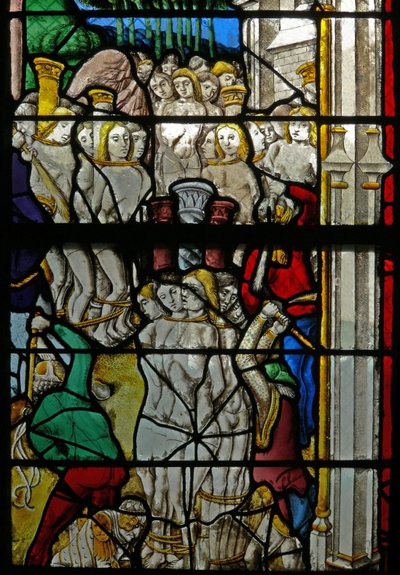 Window depicting mass martyrdoms by French School