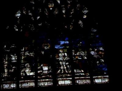 Window depicting Adam and Eve in the Garden of Eden by French School