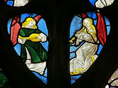 Angel Musicians with Lute and Shawn by French School