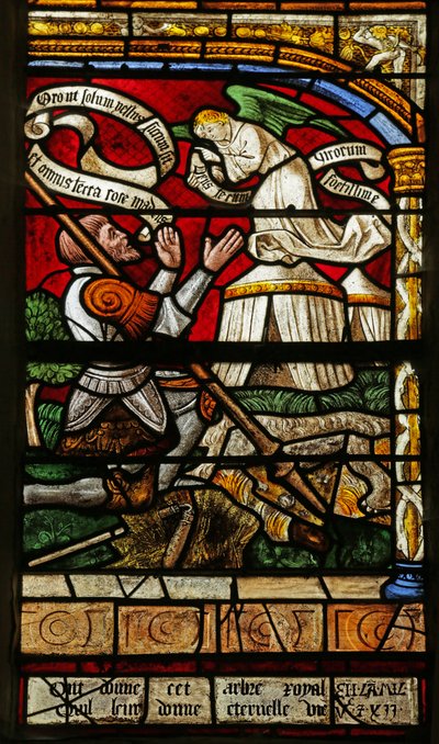 Window depicting Gideon and the Golden Fleece by French School