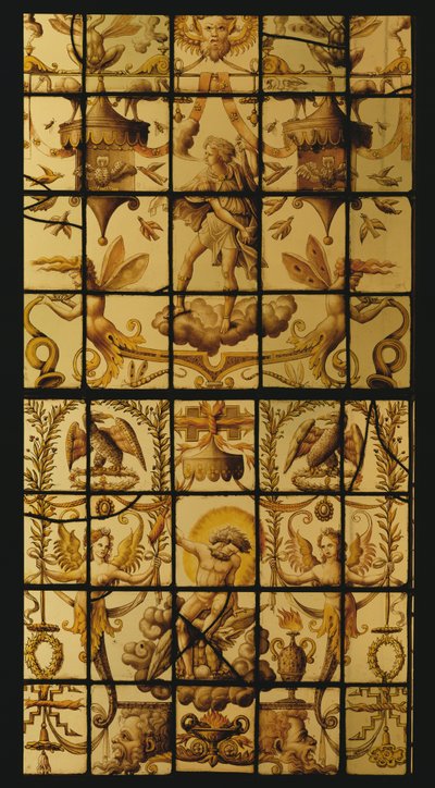 Window depicting Jupiter and Air by French School