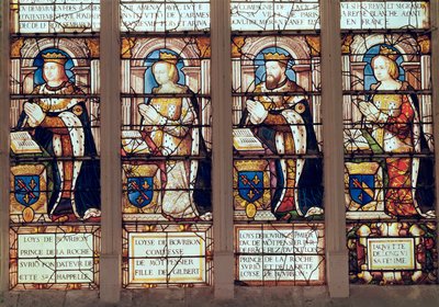Window Depicting Louis de Bourbon, Louise de Bourbon, Louis II de Bourbon and Jacquette de Longwy by French School