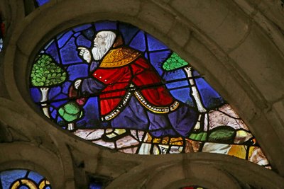 Window depicting Noah listening to God by French School