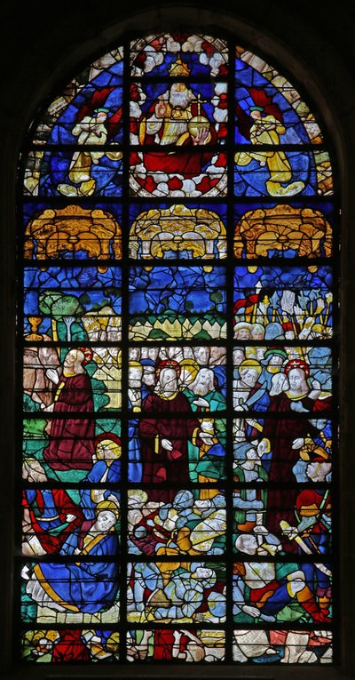 Window depicting Passion Scenes by French School