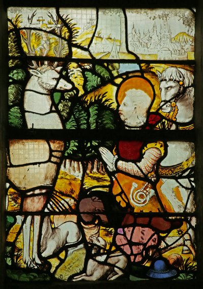 Window depicting Saint Eustache (as Placidus) meeting the Stag by French School