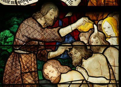 Window Depicting Saint John the Baptist Baptising by French School
